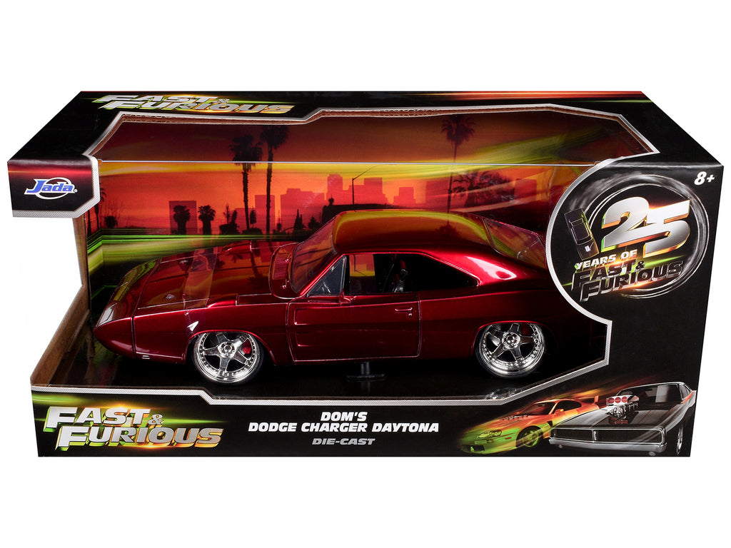 1969 Dodge Charger Daytona Red 'Fast & Furious 6' (2013) Movie '25 Years of Fast & Furious' Series 1/24 Diecast Model Car by Jada