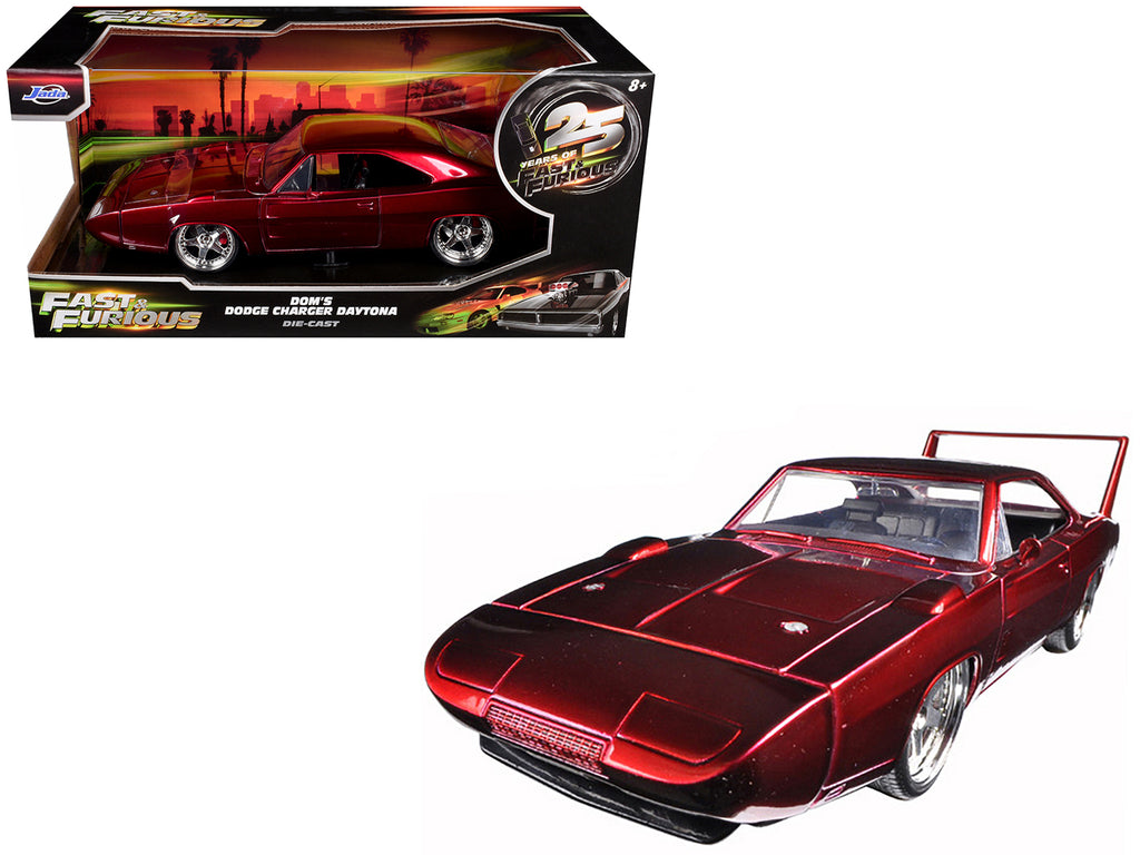 1969 Dodge Charger Daytona Red 'Fast & Furious 6' (2013) Movie '25 Years of Fast & Furious' Series 1/24 Diecast Model Car by Jada