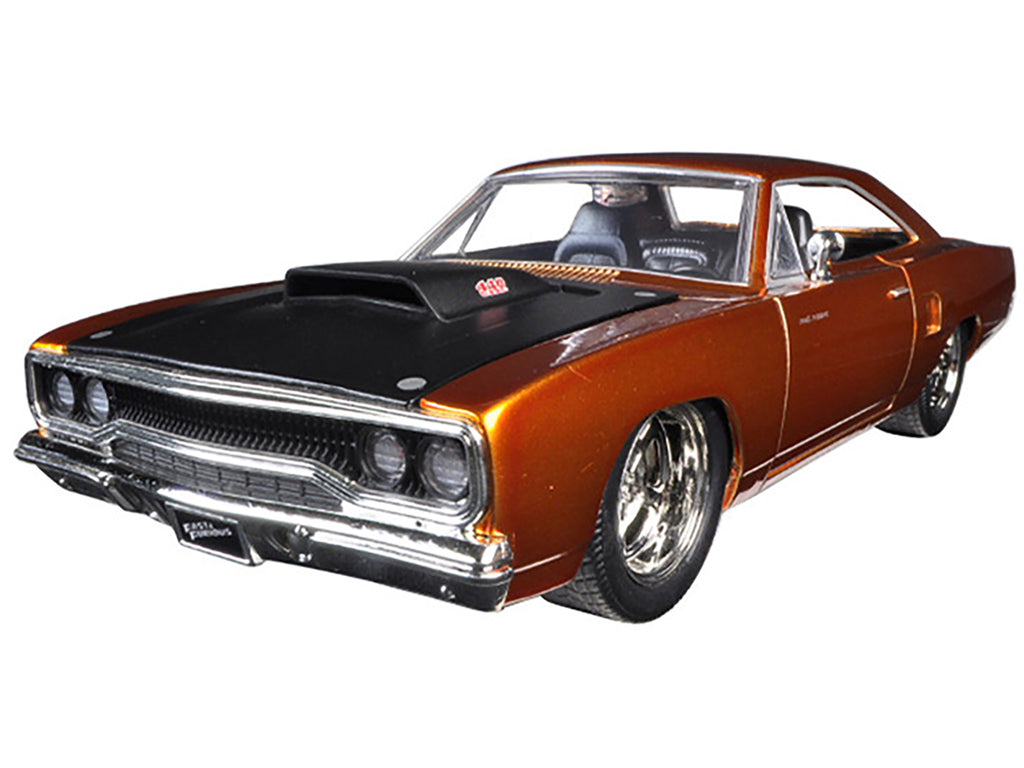Dom's 1970 Plymouth Road Runner Copper with Black Hood 'Fast & Furious 7' (2015) Movie 1/24 Diecast Model Car by Jada