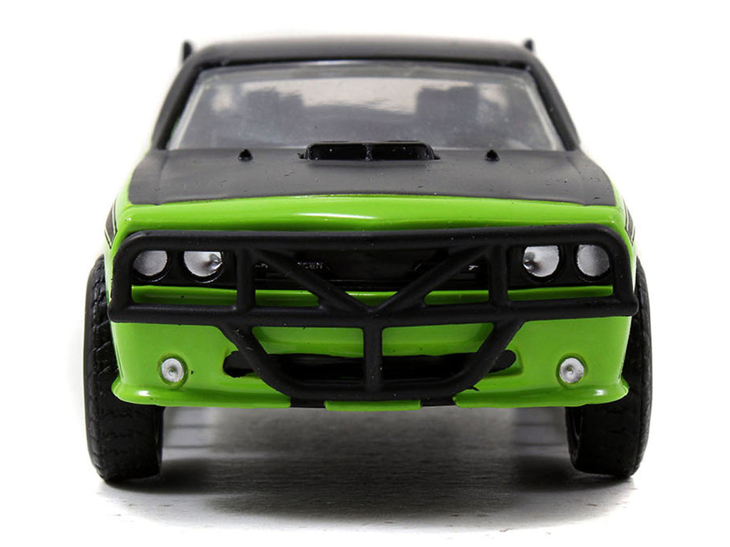 Letty's Dodge Challenger SRT8 Green with Matt Black Top and Hood and Black Stripes 'Furious 7' (2015) Movie 'Fast & Furious 25th Anniversary' Series 1/32 Diecast Car Model by Jada