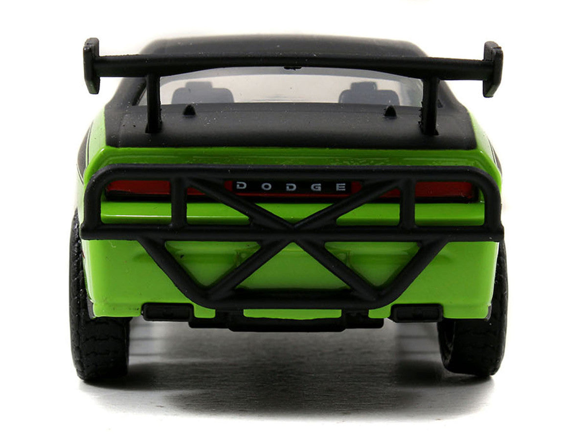 Letty's Dodge Challenger SRT8 Green with Matt Black Top and Hood and Black Stripes 'Furious 7' (2015) Movie 'Fast & Furious 25th Anniversary' Series 1/32 Diecast Car Model by Jada