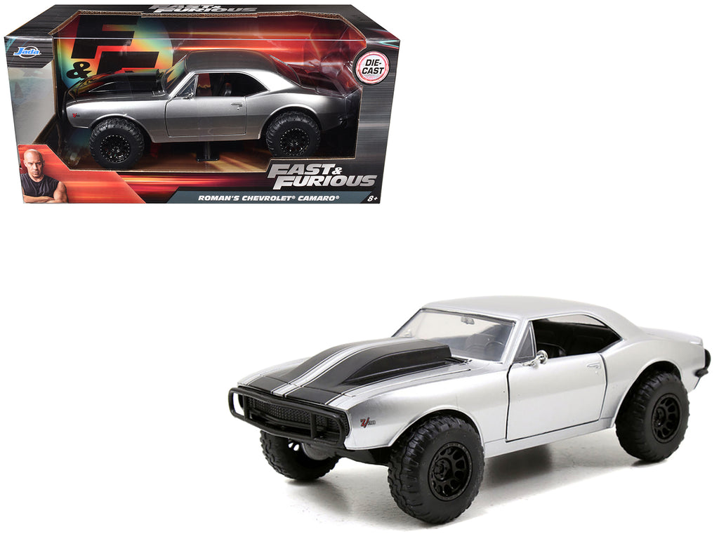 Roman's Chevrolet Camaro Z/28 Silver 'Fast & Furious 7' Movie 1/24 Diecast Model Car by Jada