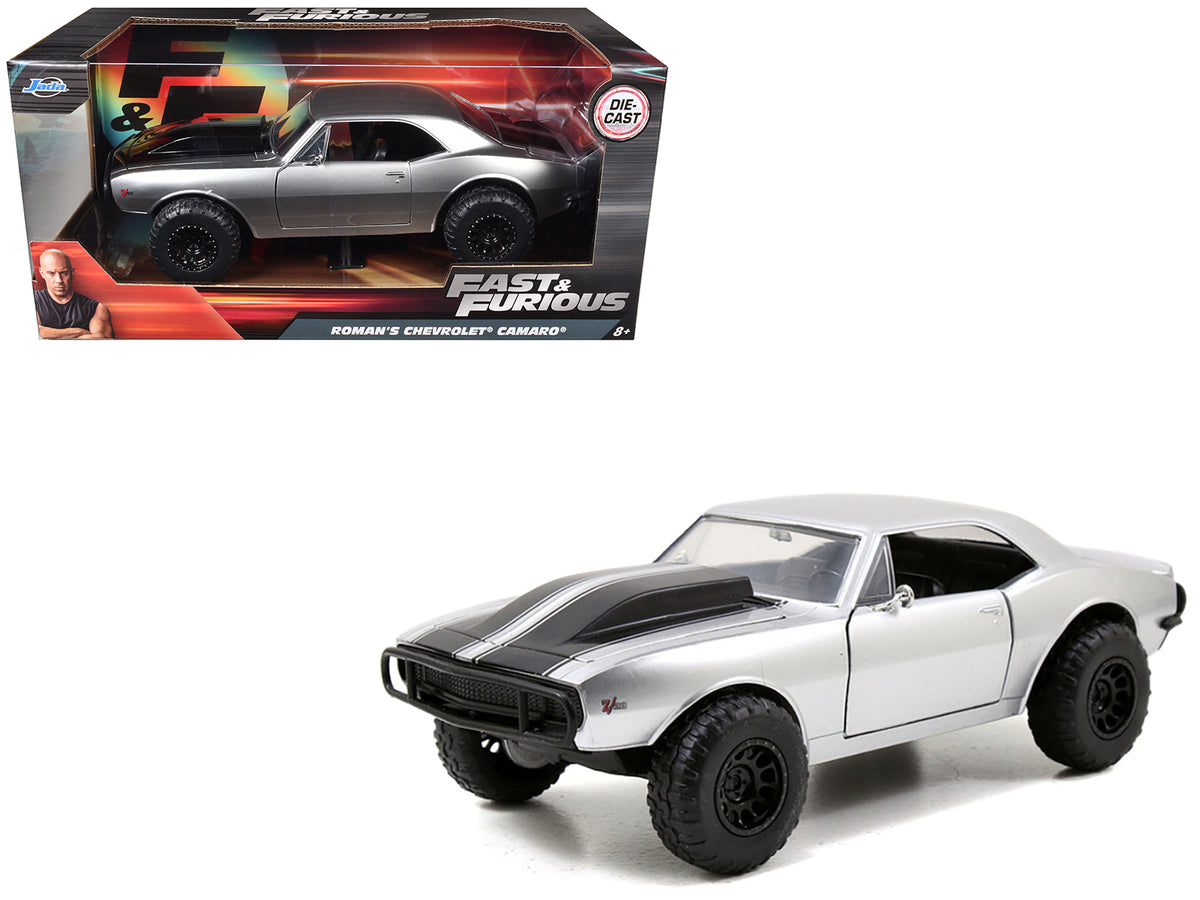 Roman's Chevrolet Camaro Z/28 Silver 'Fast & Furious 7' Movie 1/24 Diecast Model Car by Jada