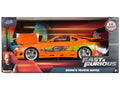 Brian's Toyota Supra Orange with Graphics 'Fast & Furious' Movie 1/24 Diecast Model Car by Jada