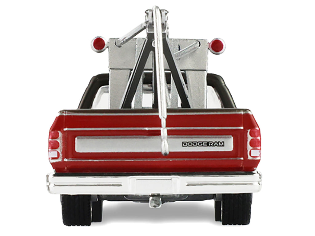 1983 Dodge Ram D-100 Royal SE Tow Truck with Drop-In Tow Hook 'Hobby Shop Auto Mechanic' Brown and Red with Work Lights 'The Hobby Shop' Series 17 1/64 Diecast Model Car by Greenlight