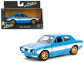 Brian's Ford Escort Light Blue with White Stripes 'Fast & Furious' Movie 1/32 Diecast Model Car by Jada