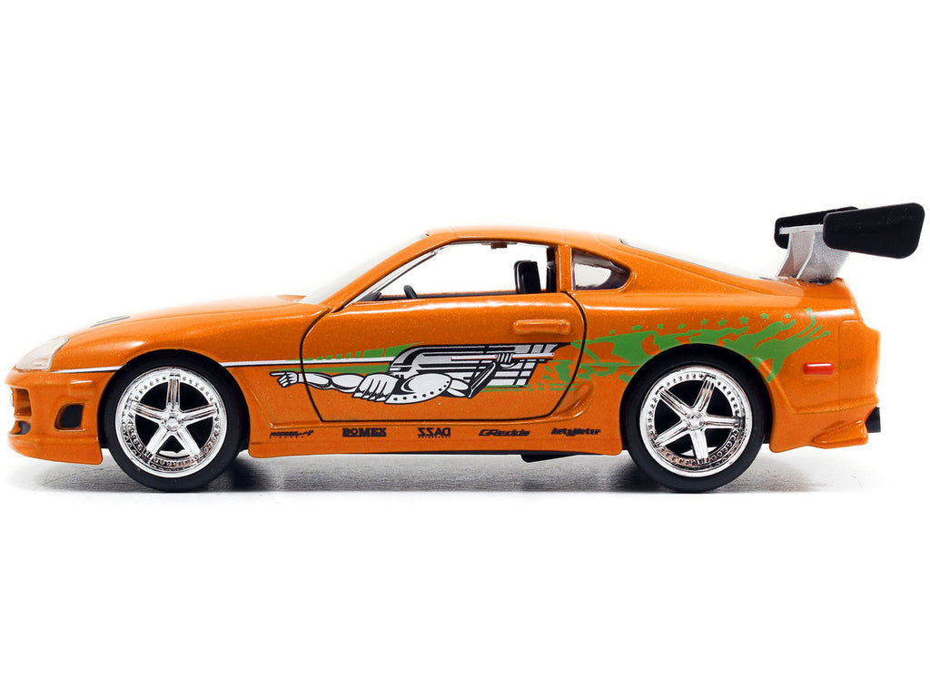 Brian's Toyota Supra Orange with Graphics 'The Fast and the Furious' (2001) Movie 'Fast & Furious 25th Anniversary' Series 1/32 Diecast Car Model by Jada