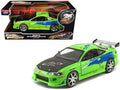 Brian's Mitsubishi Eclipse Green with Black Hood and Graphics 'The Fast and The Furious' (2001) Movie '25 Years of Fast & Furious' Series 1/24 Diecast Model by Jada