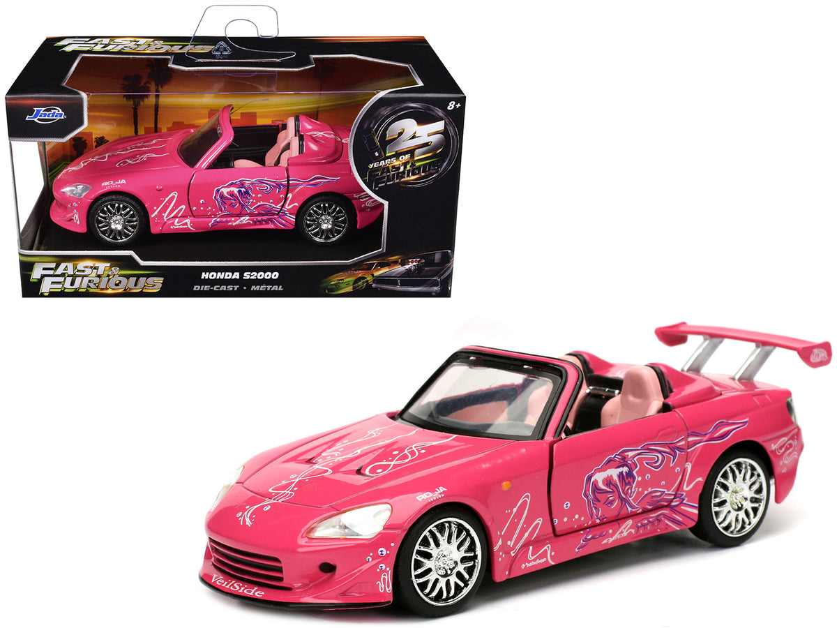 Suki's Honda S2000 Convertible Pink with Graphics '2 Fast 2 Furious' (2003) Movie 'Fast & Furious 25th Anniversary' Series 1/32 Diecast Car Model by Jada