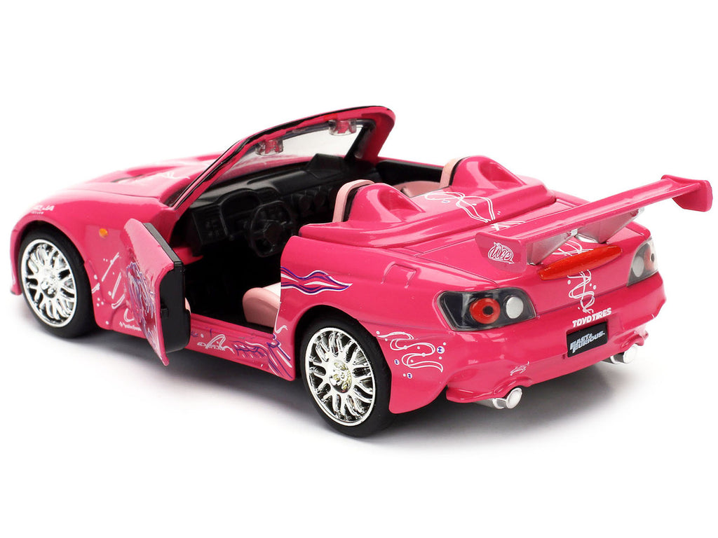 Suki's Honda S2000 Convertible Pink with Graphics '2 Fast 2 Furious' (2003) Movie 'Fast & Furious 25th Anniversary' Series 1/32 Diecast Car Model by Jada