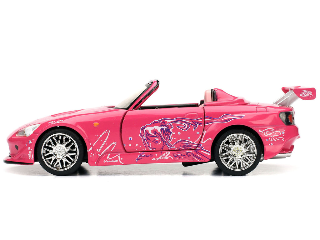 Suki's Honda S2000 Convertible Pink with Graphics '2 Fast 2 Furious' (2003) Movie 'Fast & Furious 25th Anniversary' Series 1/32 Diecast Car Model by Jada