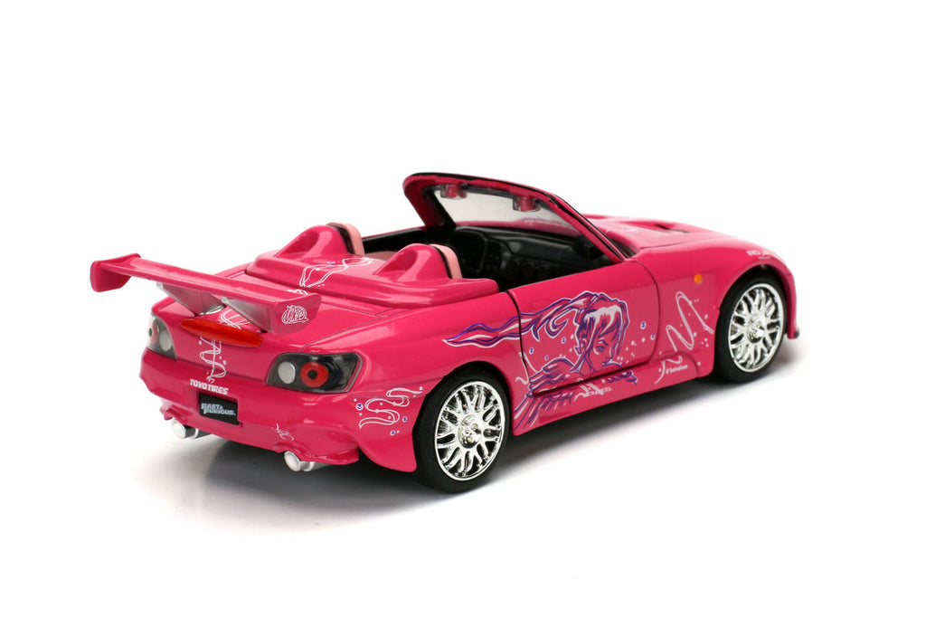 Suki's Honda S2000 Convertible Pink with Graphics '2 Fast 2 Furious' (2003) Movie 'Fast & Furious 25th Anniversary' Series 1/32 Diecast Car Model by Jada