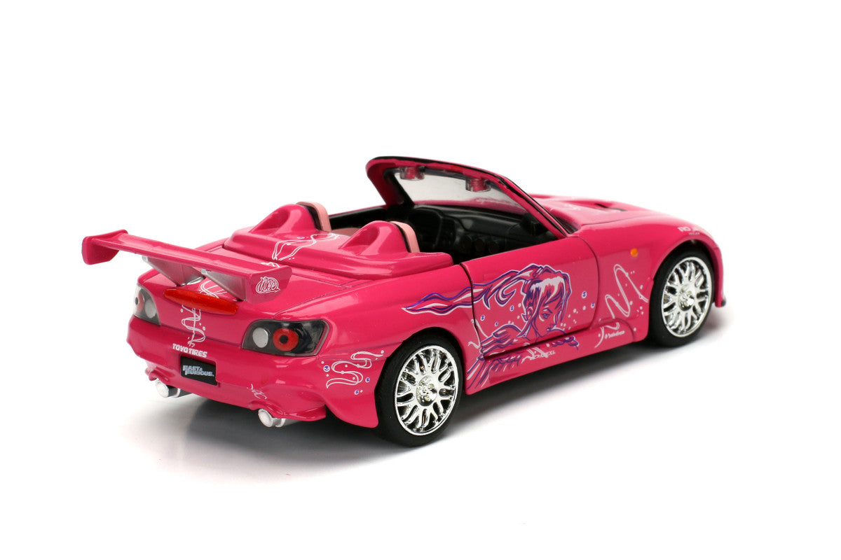 Suki's Honda S2000 Convertible Pink with Graphics '2 Fast 2 Furious' (2003) Movie 'Fast & Furious 25th Anniversary' Series 1/32 Diecast Car Model by Jada