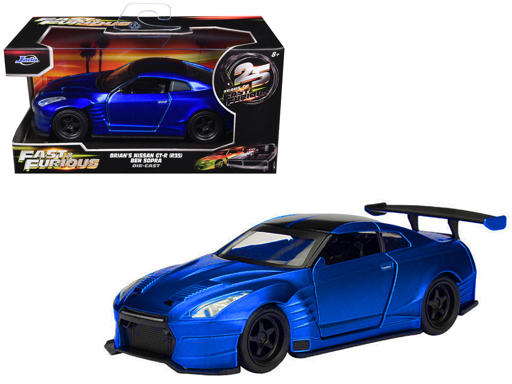 Brian's 2009 Nissan GTR R35 Blue Ben Sopra 'Furious 7' (2015) Movie '25 Years of Fast & Furious' Series 1/32 Diecast Model Car by Jada