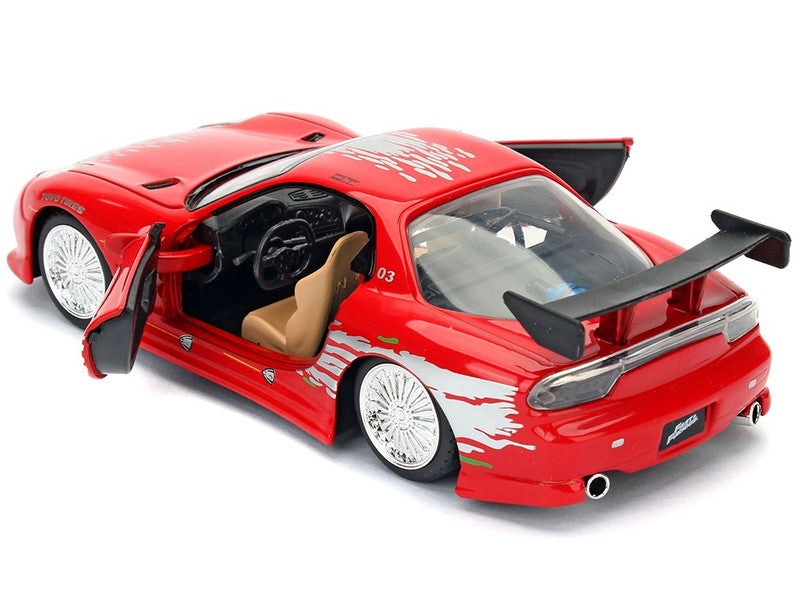 Dom's Mazda RX-7 Red with Graphics 'Fast & Furious' Movie 1/32 Diecast Model Car by Jada