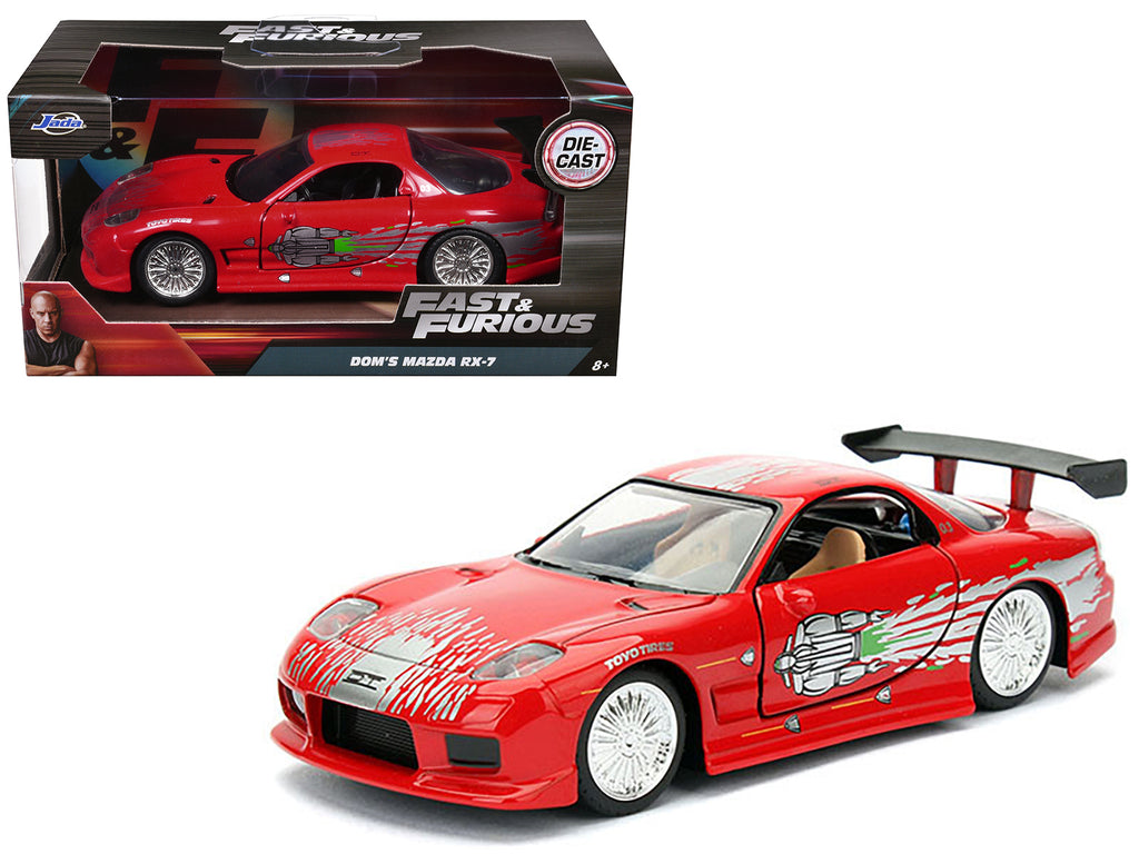 Dom's Mazda RX-7 Red with Graphics 'Fast & Furious' Movie 1/32 Diecast Model Car by Jada