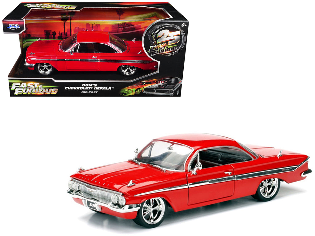 Dom's Chevrolet Impala Red 'Fast & Furious F8: The Fate of the Furious' (2017) Movie '25 Years of Fast & Furious' Series 1/24 Diecast Model Car by Jada