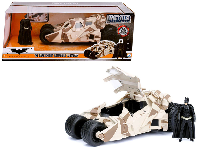 'The Dark Knight' Batmobile with Batman Diecast Figure Camouflage Version 'DC Comics' Series 1/24 Diecast Model Car by Jada