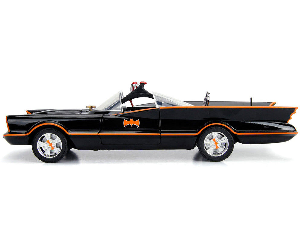 Classic TV Series Batmobile with Working Lights, and Diecast Batman and Robin Figures '80 Years of Batman' 1/18 Diecast Model Car by Jada