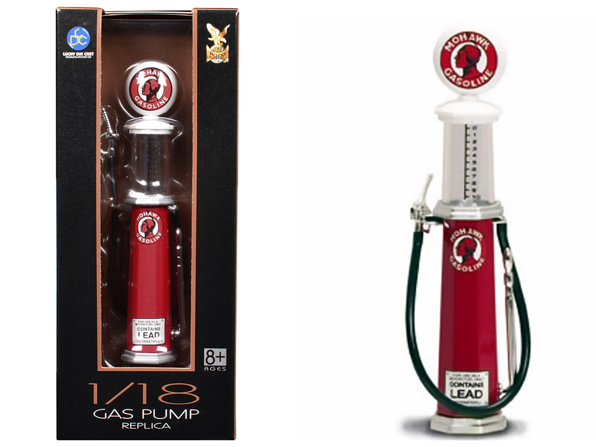 Mohawk Gasoline Vintage Gas Pump Cylinder 1/18 Diecast Replica by Road Signature
