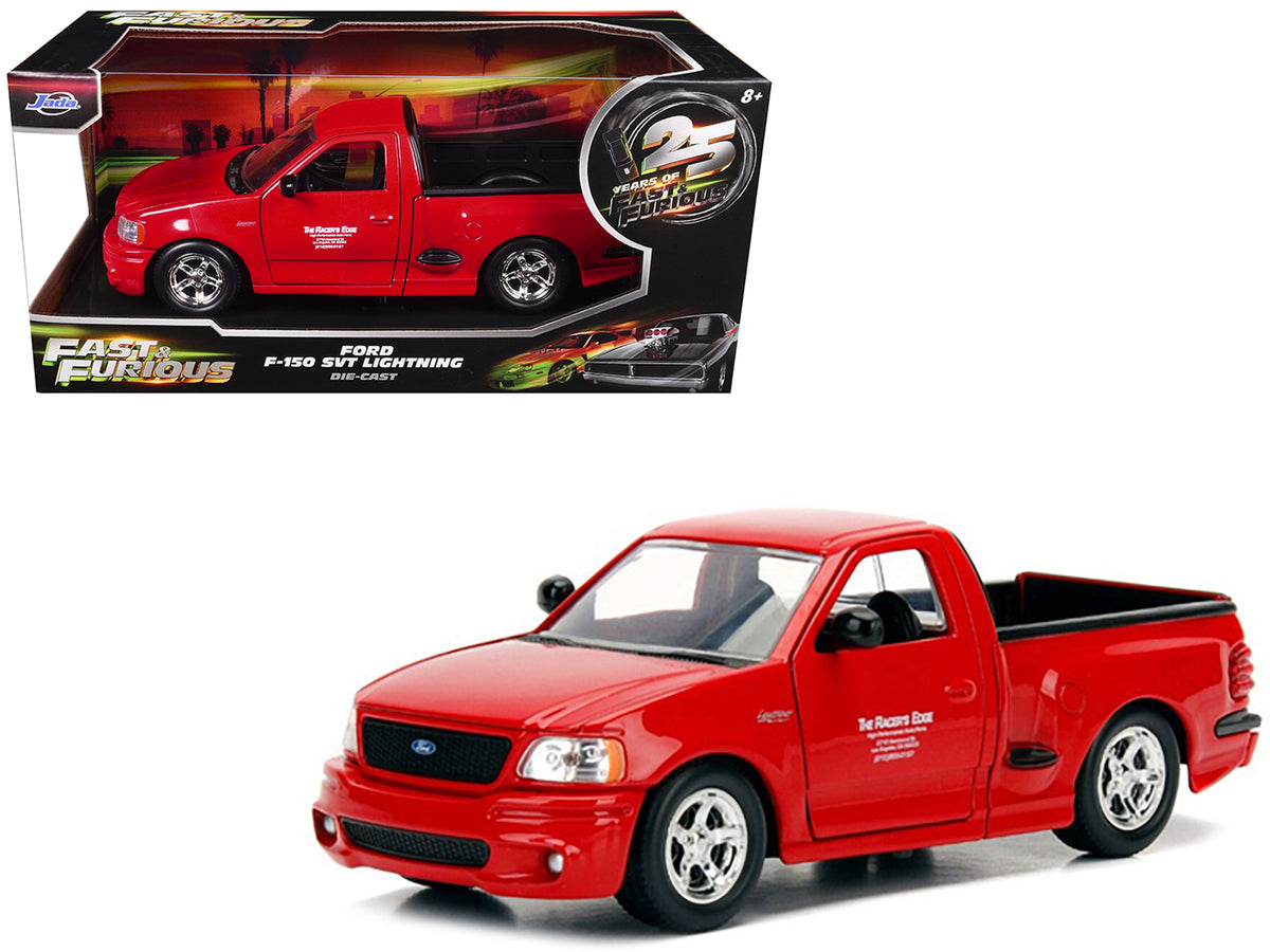 Ford F-150 SVT Lightning Pickup Truck Red 'The Fast and the Furious' (2001) Movie '25 Years of Fast & Furious' Series 1/24 Diecast Model Car by Jada