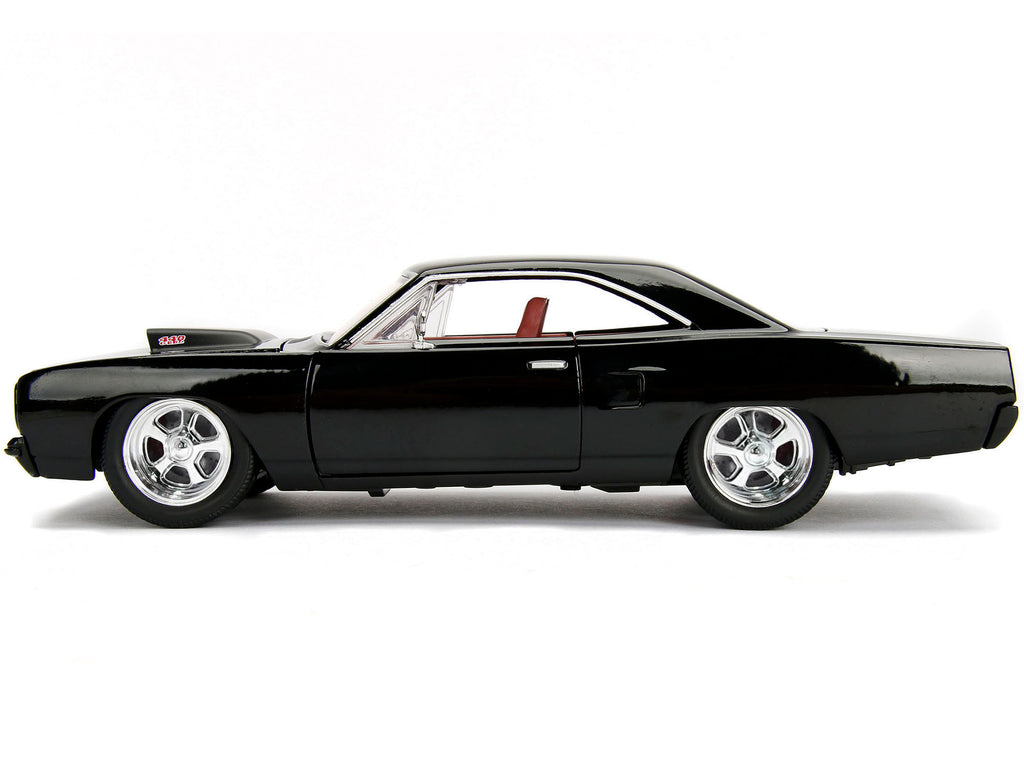 1970 Plymouth Road Runner 440 Black with Red Interior 'Bigtime Muscle' Series 1/24 Diecast Model Car by Jada