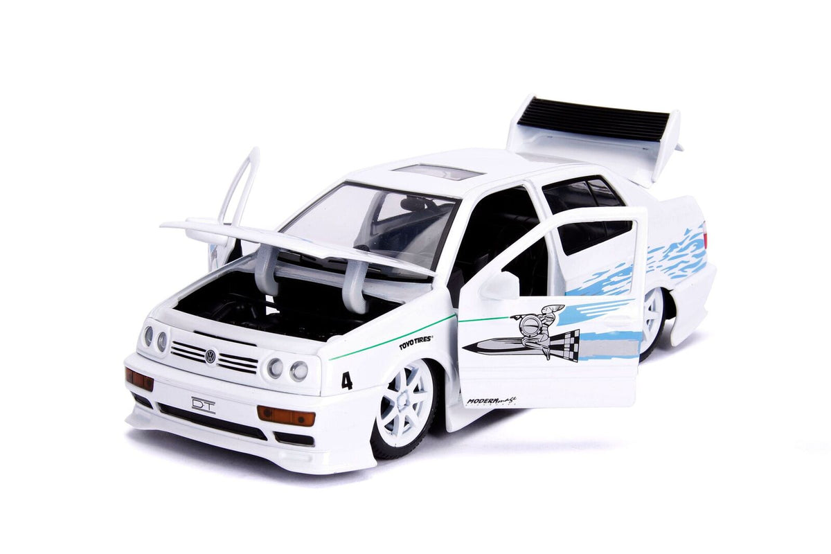 Jesse's Volkswagen Jetta White with Graphics 'Fast & Furious' Movie 1/24 Diecast Model Car by Jada