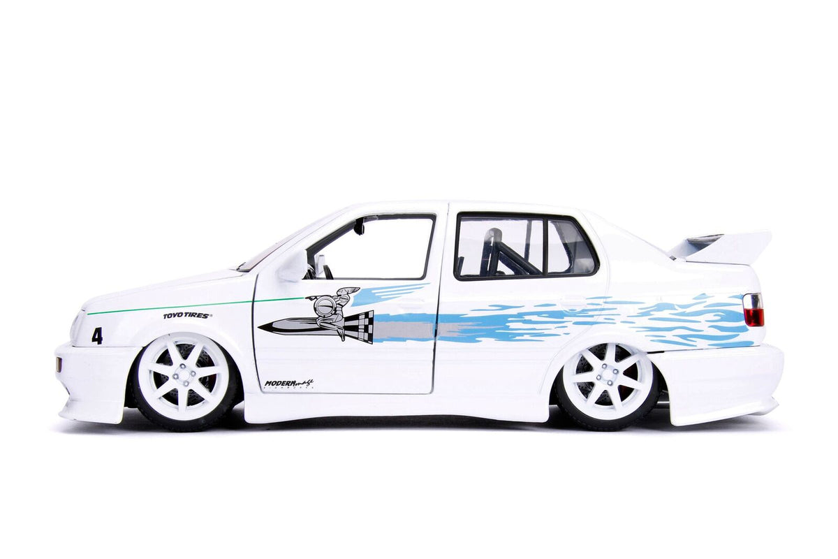 Jesse's Volkswagen Jetta White with Graphics 'Fast & Furious' Movie 1/24 Diecast Model Car by Jada