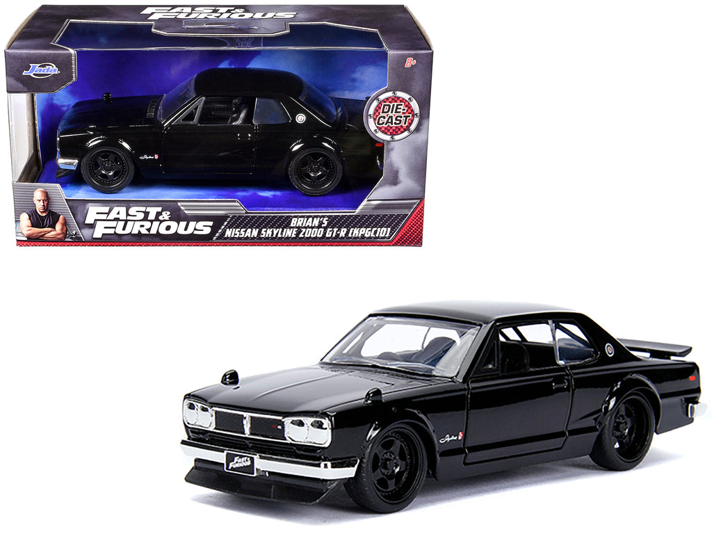 Brian's Nissan Skyline 2000 GT-R (KPGC10) Black 'Fast & Furious' Movie 1/32 Diecast Model Car by Jada