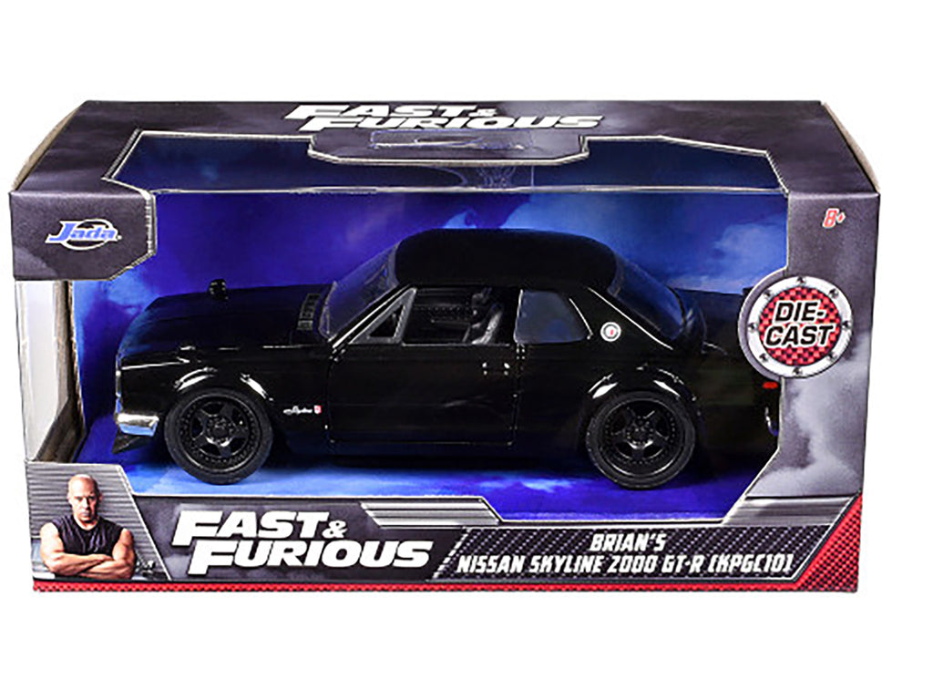 Brian's Nissan Skyline 2000 GT-R (KPGC10) Black 'Fast & Furious' Movie 1/32 Diecast Model Car by Jada