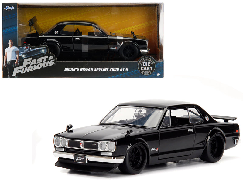 Brian's Nissan Skyline 2000 GT-R RHD (Right Hand Drive) Black 'Fast & Furious' Movie 1/24 Diecast Model Car by Jada