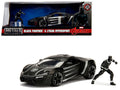 Lykan Hypersport Black with Black Panther Diecast Figurine 'Avengers' 'Marvel' Series 1/24 Diecast Model Car by Jada