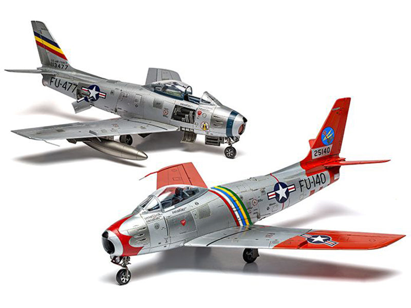 Level 2 Model Kit North American F-86F Sabre Aircraft with 2 Scheme Options 1/48 Plastic Model Kit by Airfix