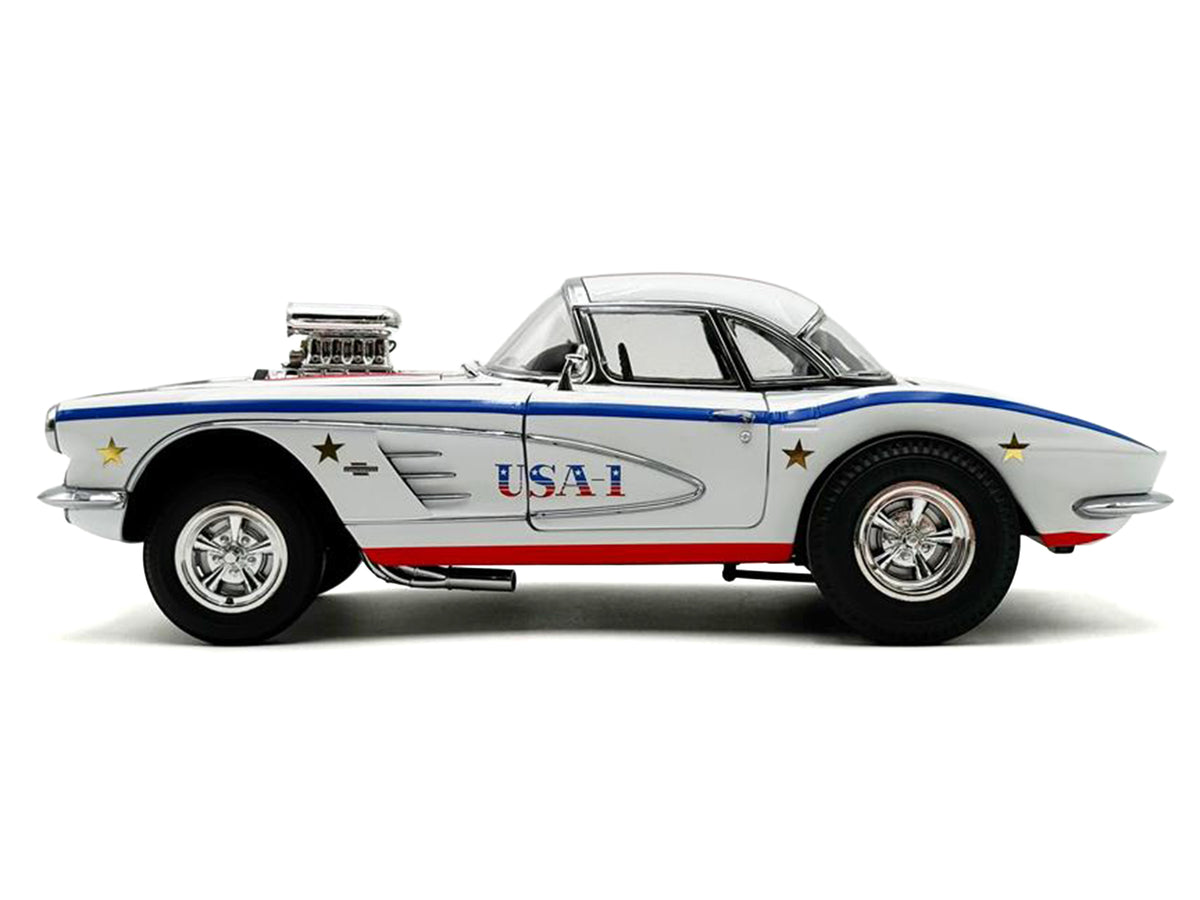 1961 Chevrolet Corvette Grand Sport Gasser 'USA-1' White with Blue and Red Stripes Limited Edition to 362 pieces Worldwide 1/18 Diecast Model Car by ACME