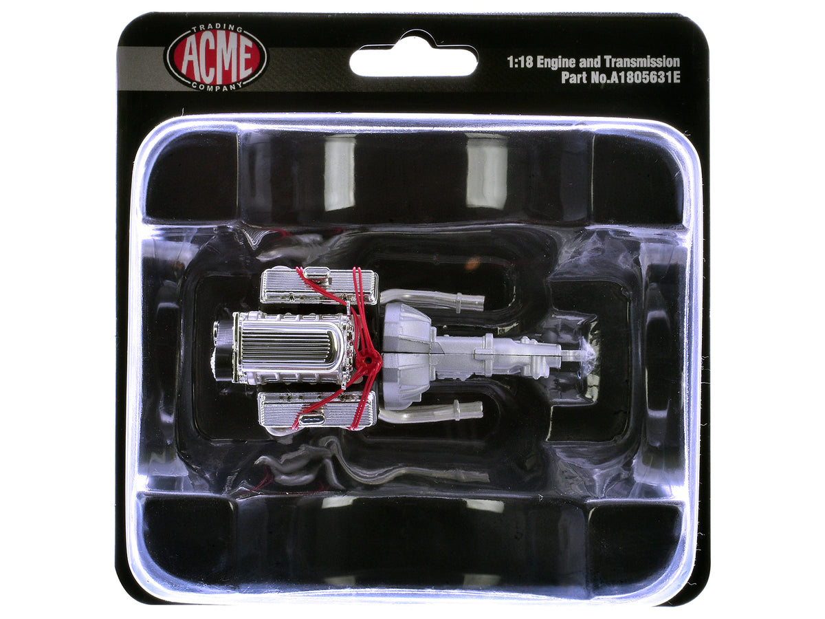 Blown 455 Engine and Transmission Replica from '1970 Oldsmobile 442 W30 W-Machine' 1/18 Model by ACME