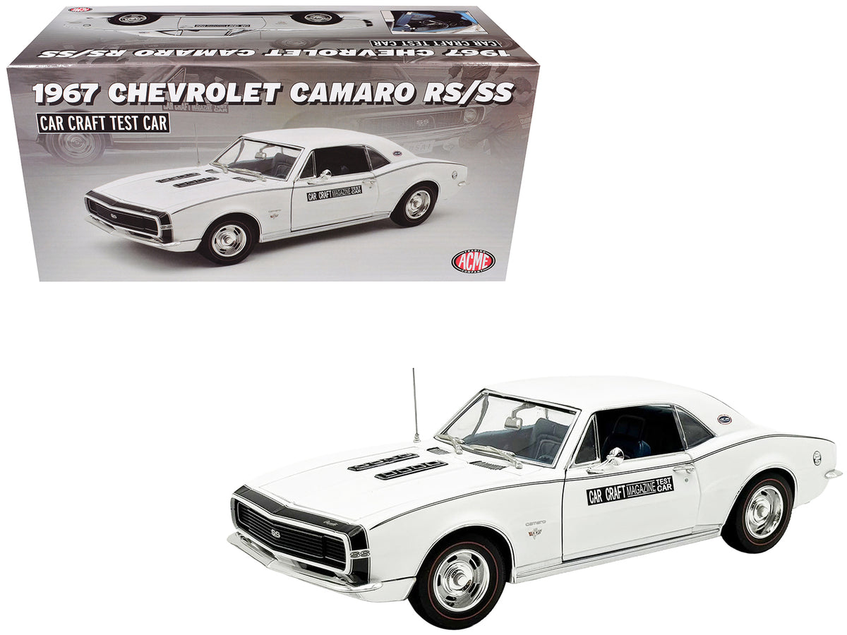 1967 Chevrolet Camaro RS/SS 'Car Craft Test Car' White Limited Edition to 180 pieces Worldwide 1/18 Diecast Model Car by ACME