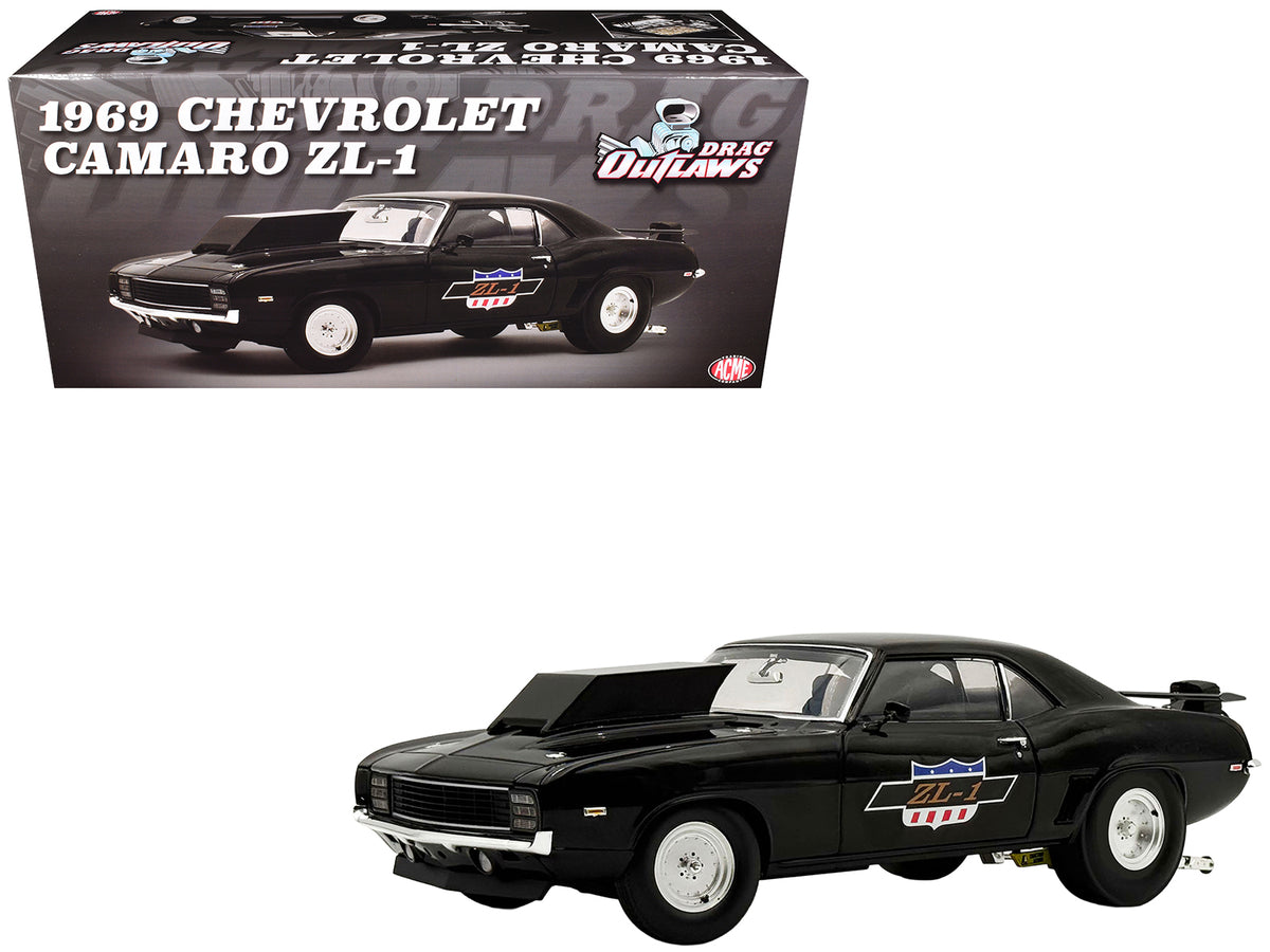 1969 Chevrolet Camaro ZL-1 'Drag Outlaws' Black Limited Edition to 372 pieces Worldwide 1/18 Diecast Model Car by ACME