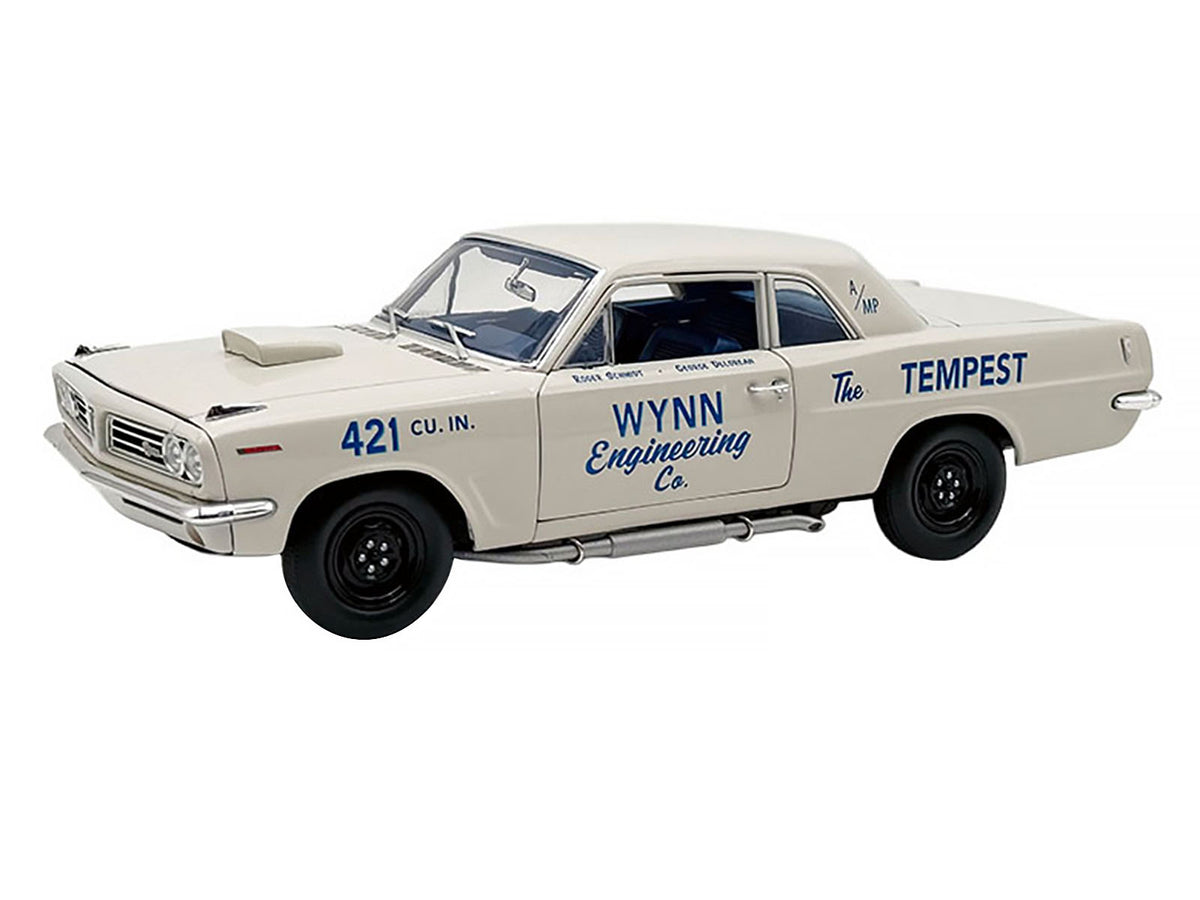 1963 Pontiac Tempest Super Duty 'Wynn Engineering Co.' White with Blue Interior Limited Edition to 315 pieces Worldwide 1/18 Diecast Model Car by ACME