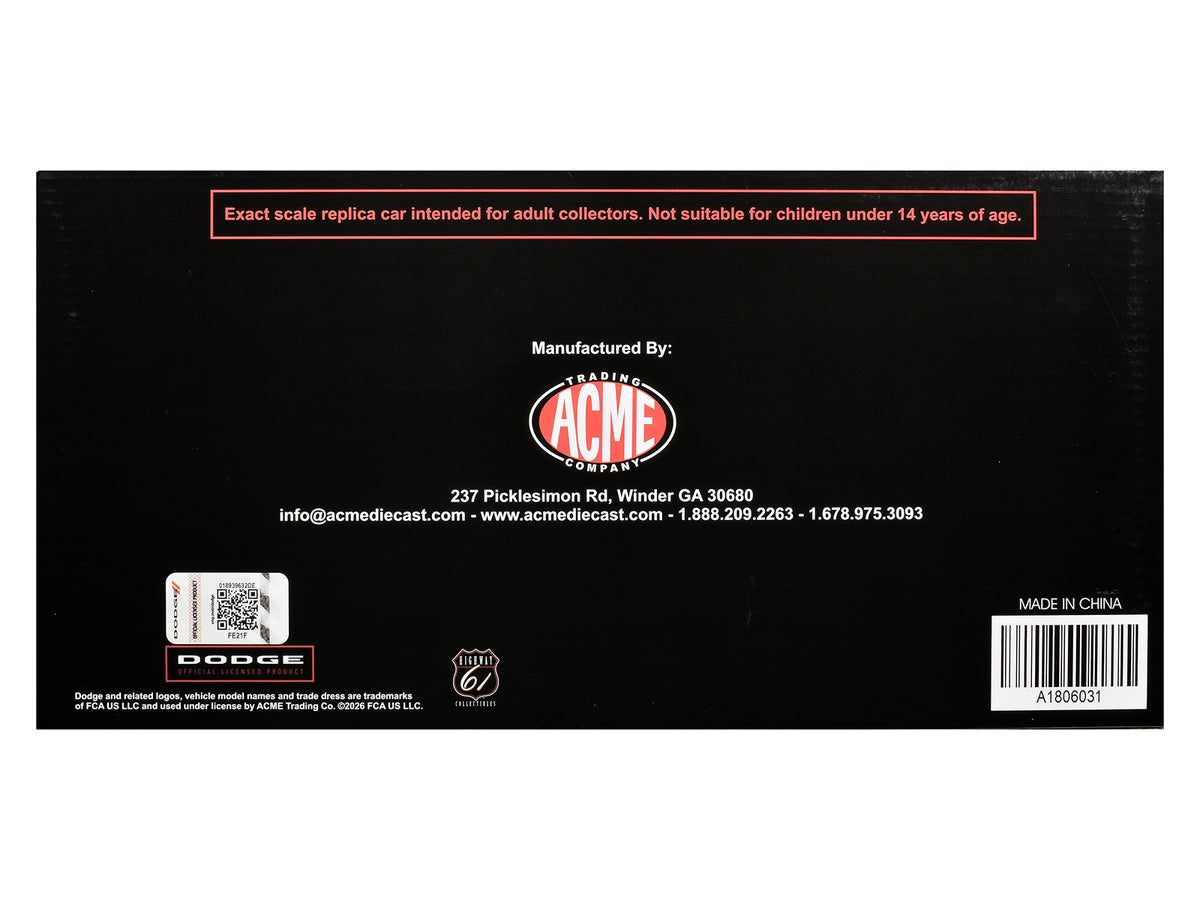 1970 Dodge Challenger 'Boycott - 'Dandy' Dick Landy' White with Black and Red Stripes and Graphics Limited Edition to 500 pieces Worldwide 1/18 Diecast Model Car by ACME