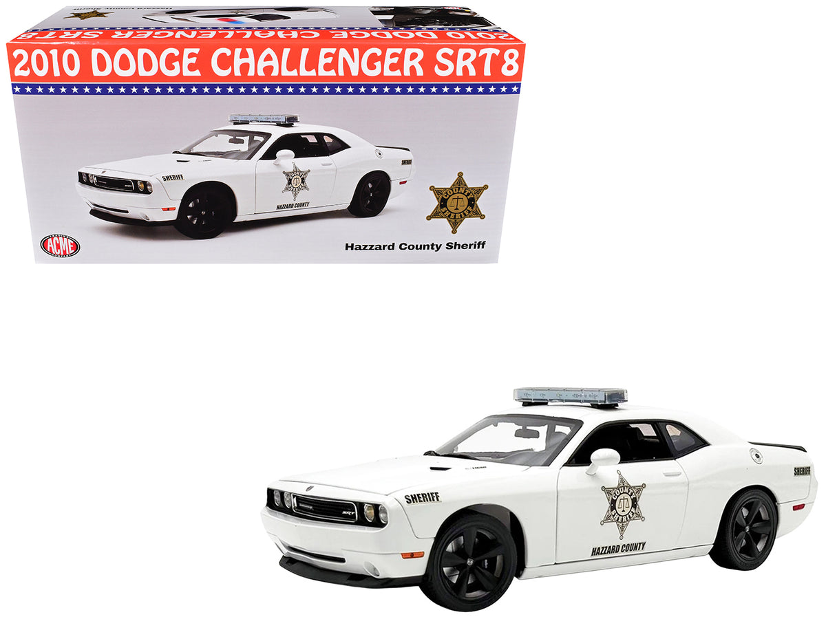 2010 Dodge Challenger SRT8 'Hazzard County Sheriff' White Limited Edition to 300 pieces Worldwide 1/18 Diecast Model Car by ACME