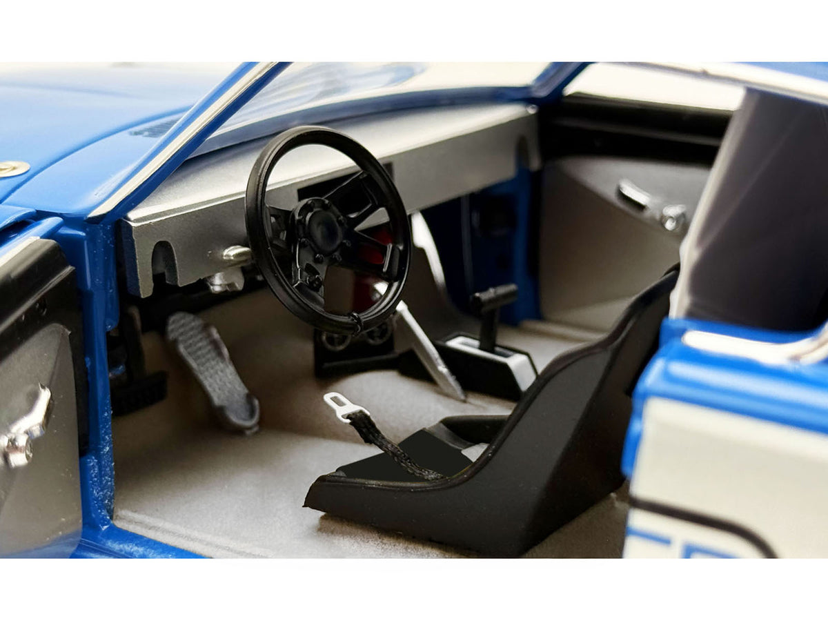 1966 Plymouth Barracuda 'Hemi Hustler' Blue with White Stripes Limited Edition to 374 pieces Worldwide 1/18 Diecast Model Car by ACME