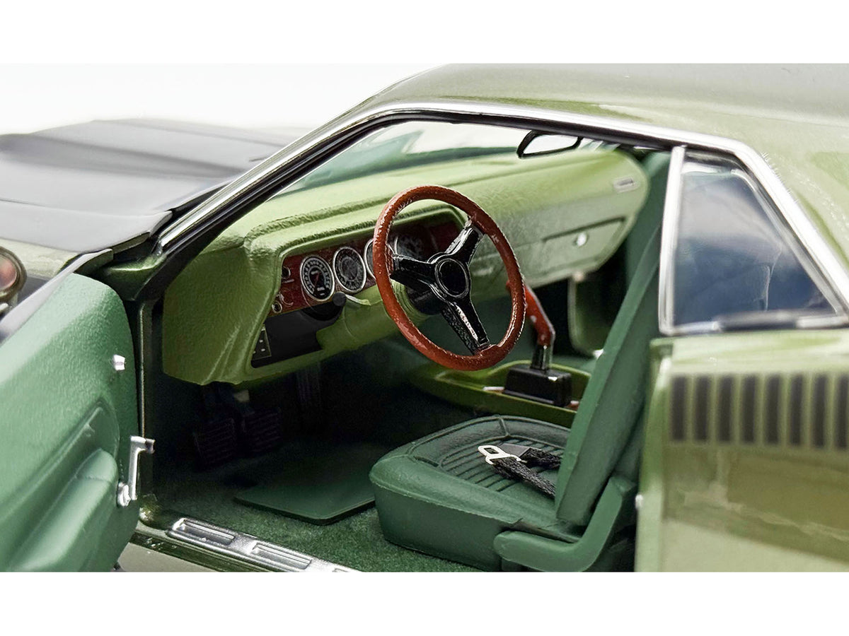 1970 Plymouth AAR Cuda Ivy Green Metallic with Black Stripes and Green Interior Limited Edition to 576 pieces Worldwide 1/18 Diecast Model Car by ACME