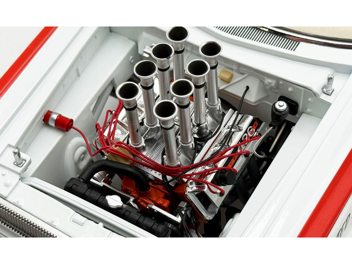 1965 Dodge Coronet AWB 'Mr. Tomato' White with Red Stripes Limited Edition to 408 pieces Worldwide 1/18 Diecast Model Car by ACME