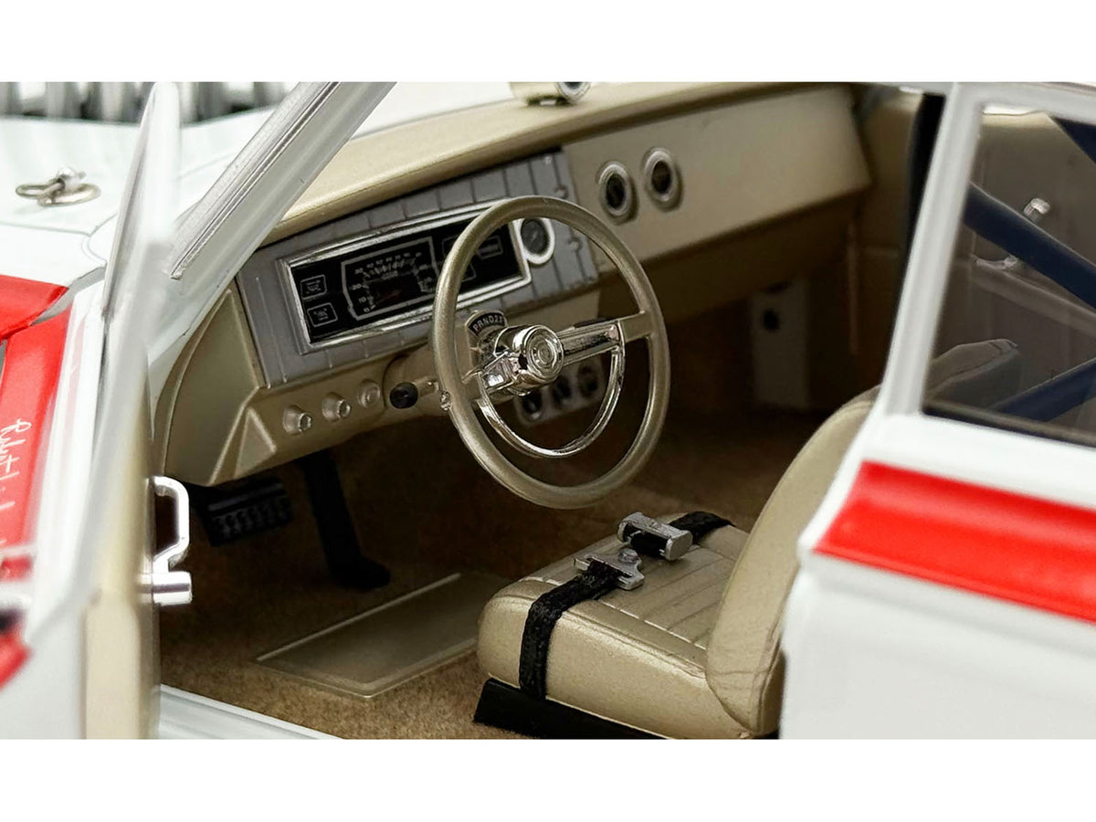 1965 Dodge Coronet AWB 'Mr. Tomato' White with Red Stripes Limited Edition to 408 pieces Worldwide 1/18 Diecast Model Car by ACME