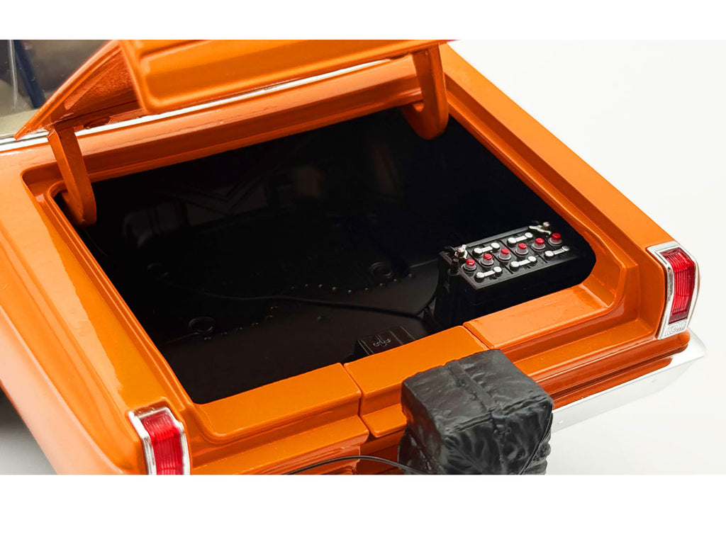 1965 Dodge Coronet AWB 'Go Man Go' Go Mango Orange with Black Hood Limited Edition to 300 pieces Worldwide 1/18 Diecast Model Car by ACME
