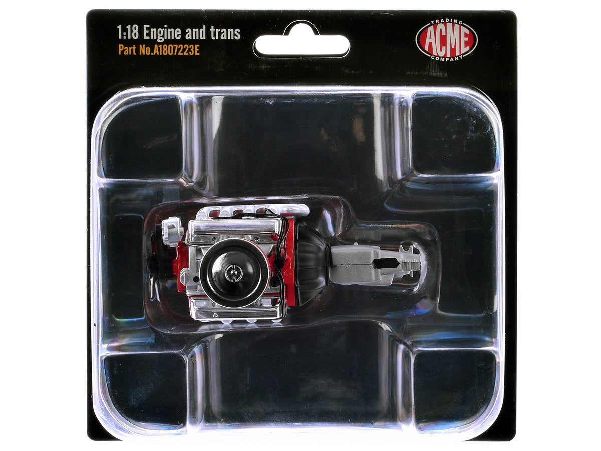 Small Block 350 Engine and Transmission Replica from '1967 Chevrolet K-10 Pickup Truck' 1/18 Model by ACME