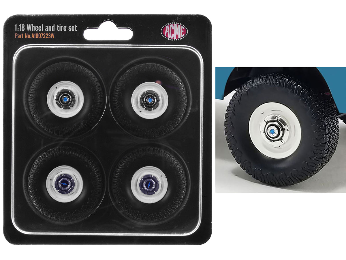 '35 Inch Offroad' Wheel and Tire Set of 4 pieces from 1967 Chevrolet K-10 Pickup Truck for 1/18 Scale Models by ACME
