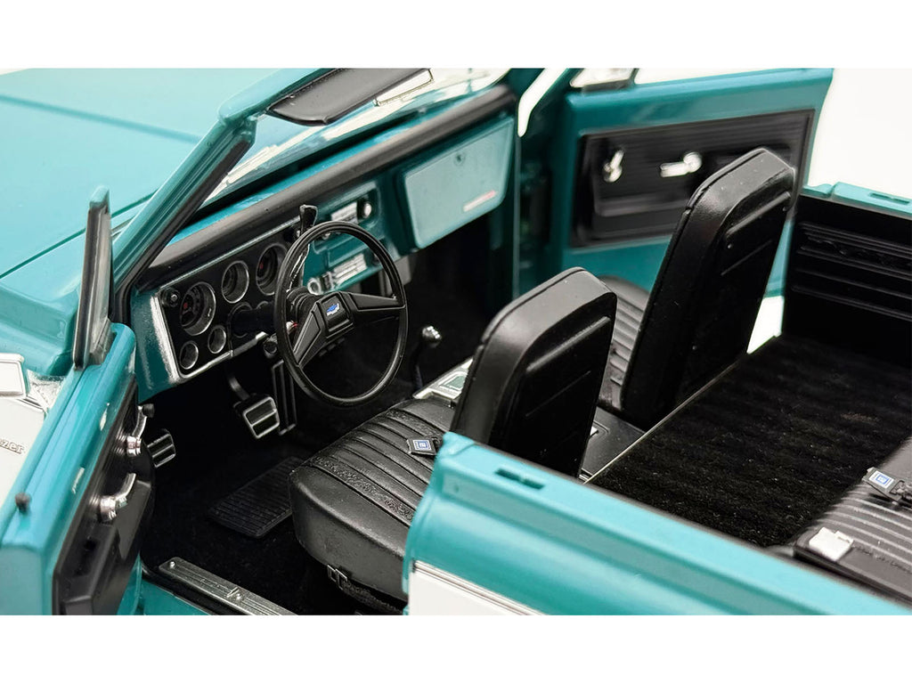 1972 Chevrolet Blazer K/5 'Route 66 100th Anniversary' Green and White with Black Stripes Limited Edition 1/18 Diecast Model Car by ACME