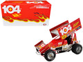 Winged Sprint Car #104+ Jeff Swindell 'Octane Boost' Red with Graphics 'National Sprint Car Hall of Fame' 1/18 Diecast Model Car by ACME