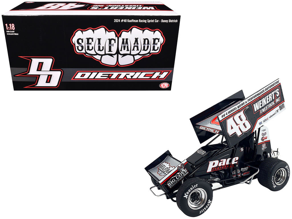 Winged Sprint Car #48 Danny Dietrich 'Weikert's Livestock Inc.' Gary Kauffman Racing (2024) 1/18 Diecast Model Car by ACME
